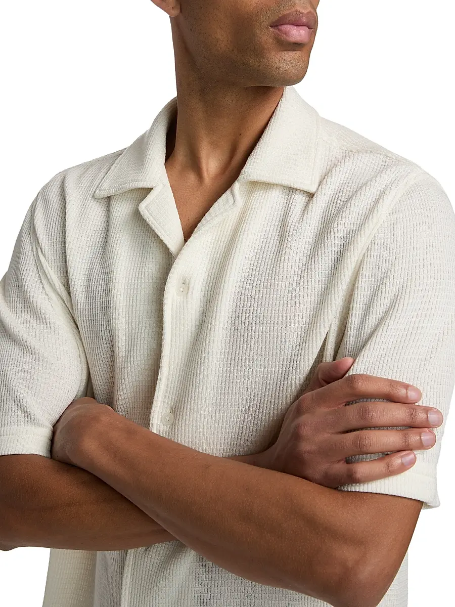 Simkhai Men's Troy Rib-Knit Shirt | Thumbnail 6