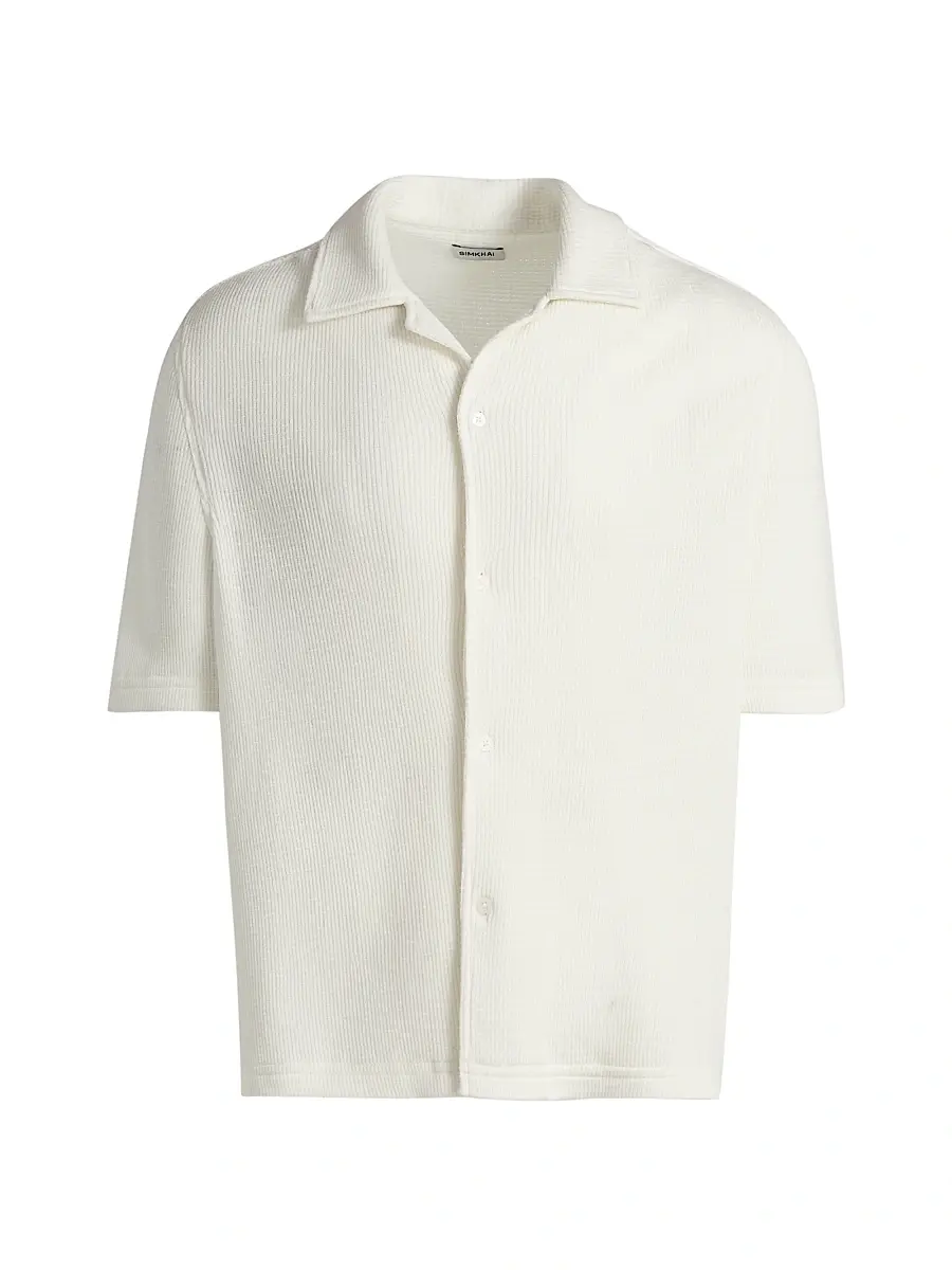 Simkhai Men's Troy Rib-Knit Shirt | Image 1 Simkhai Men's Troy Rib-Knit Shirt | Image 1