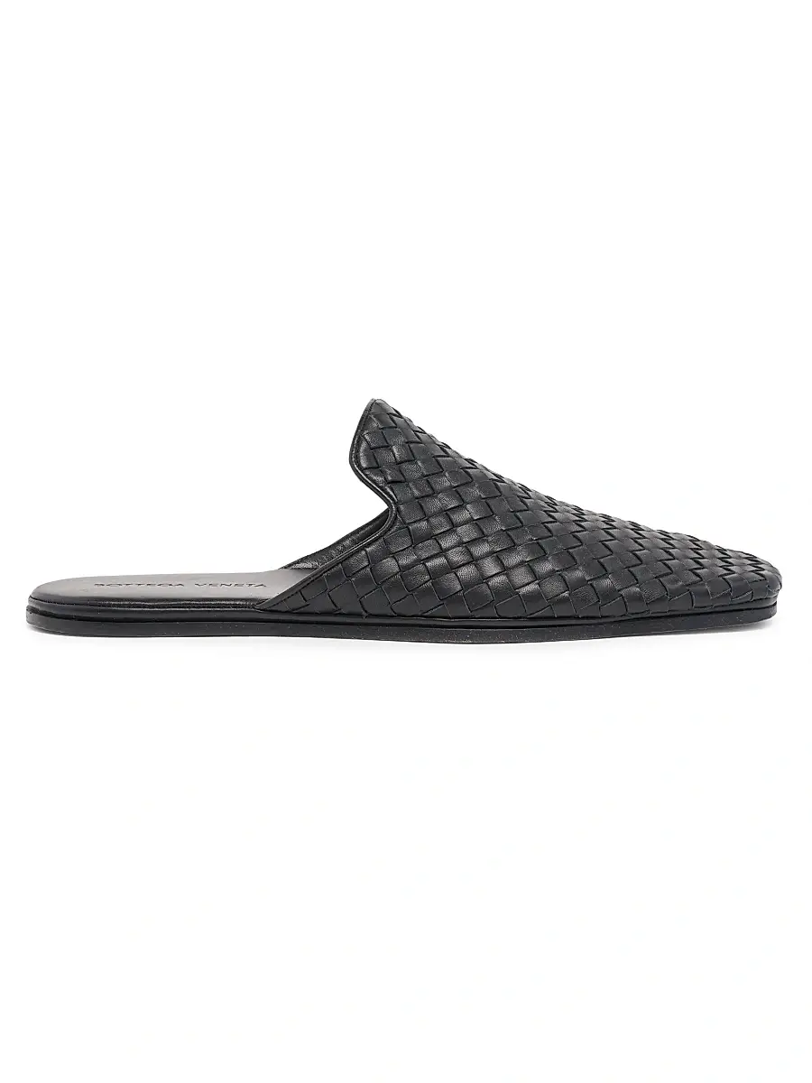 Bottega Veneta Men's Palazzo Intrecciato Leather Mules | Image 1 Bottega Veneta Men's Palazzo Intrecciato Leather Mules | Image 1