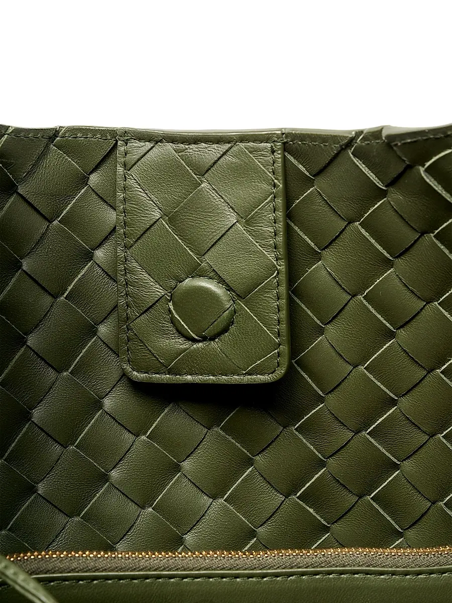 Bottega Veneta Women's Campana Large Intrecciato-Suede Shoulder Bag | Thumbnail 4 Bottega Veneta Women's Campana Large Intrecciato-Suede Shoulder Bag | Thumbnail 4