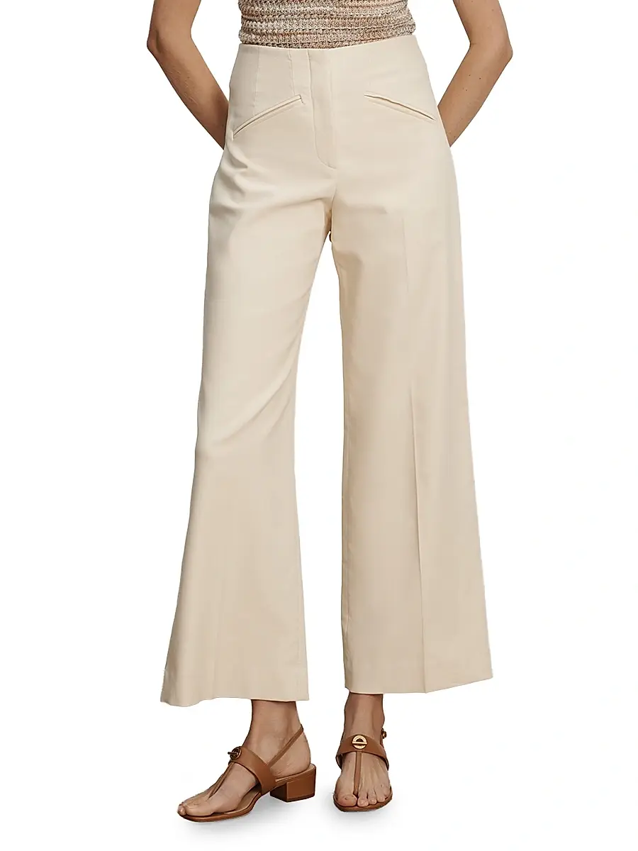 Veronica Beard Women's Cassidee Cotton-Blend Wide-Leg Pants | Thumbnail 3 Veronica Beard Women's Cassidee Cotton-Blend Wide-Leg Pants | Thumbnail 3
