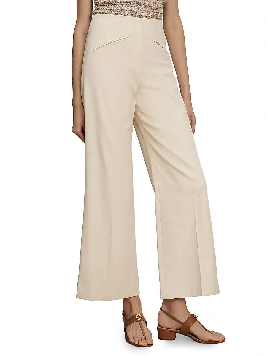 Veronica Beard Women's Cassidee Cotton-Blend Wide-Leg Pants | Thumbnail 4 Veronica Beard Women's Cassidee Cotton-Blend Wide-Leg Pants | Thumbnail 4