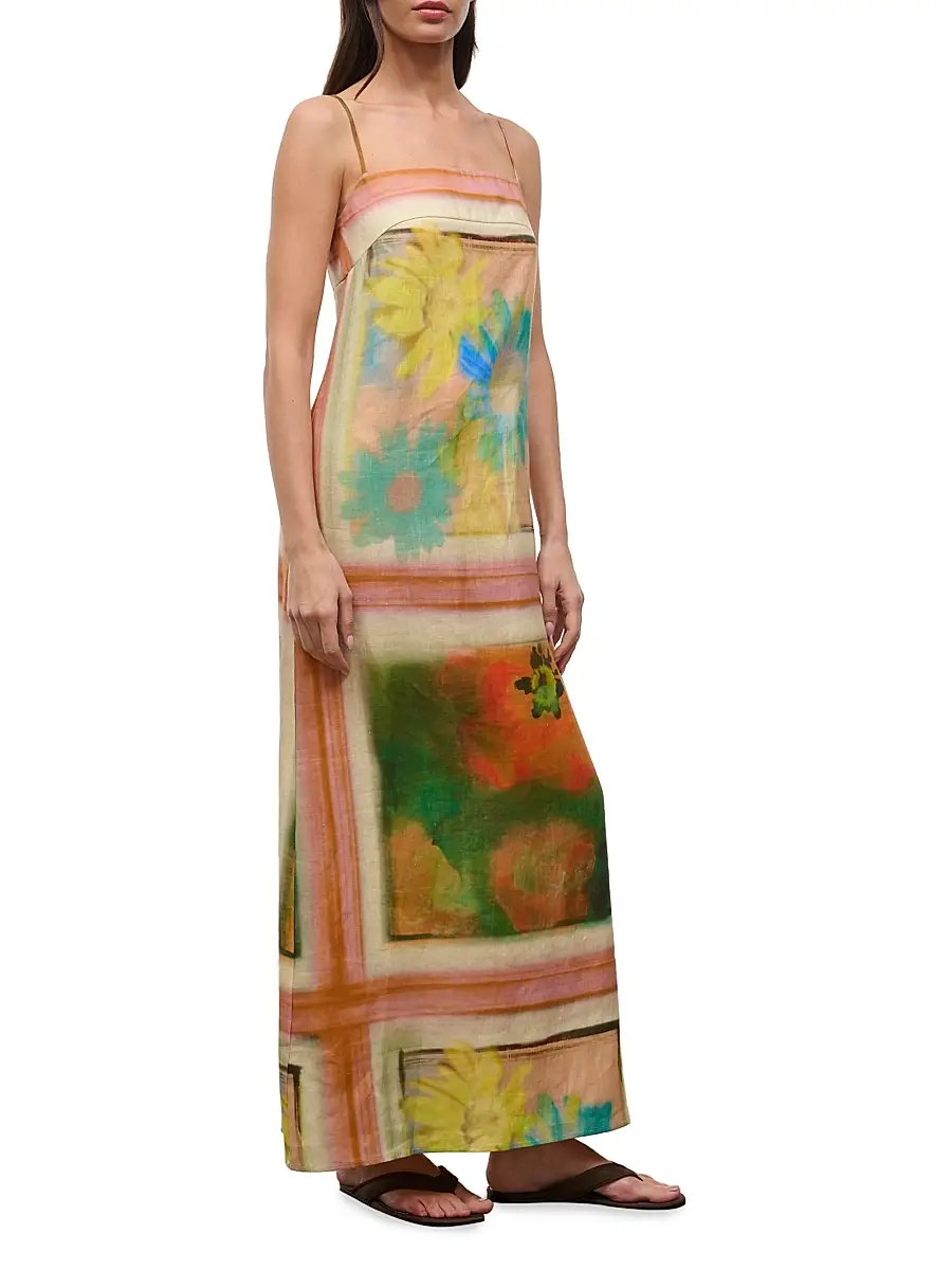 Staud Women's Laura Printed Linen Maxi Dress | Thumbnail 2