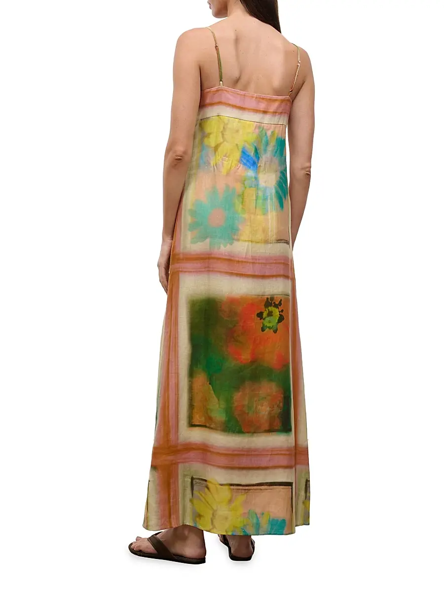 Staud Women's Laura Printed Linen Maxi Dress | Thumbnail 4