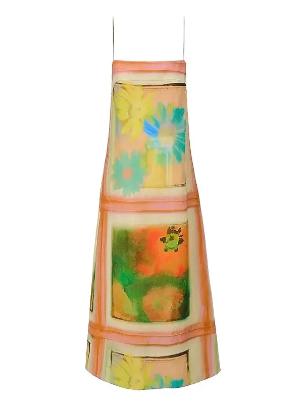 Staud Women's Laura Printed Linen Maxi Dress