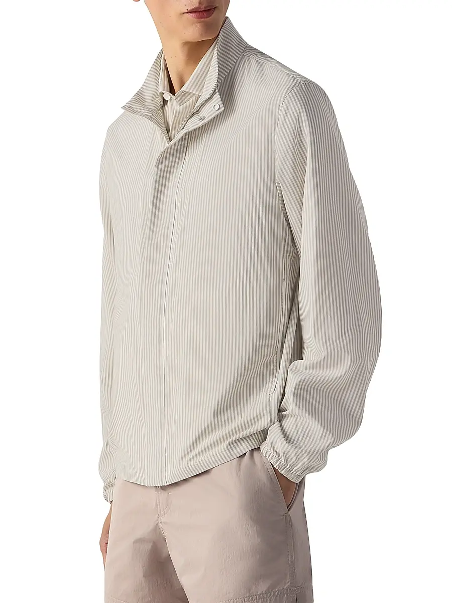 Zegna Men's Silk Blouson Jacket | Thumbnail 2 Zegna Men's Silk Blouson Jacket | Thumbnail 2
