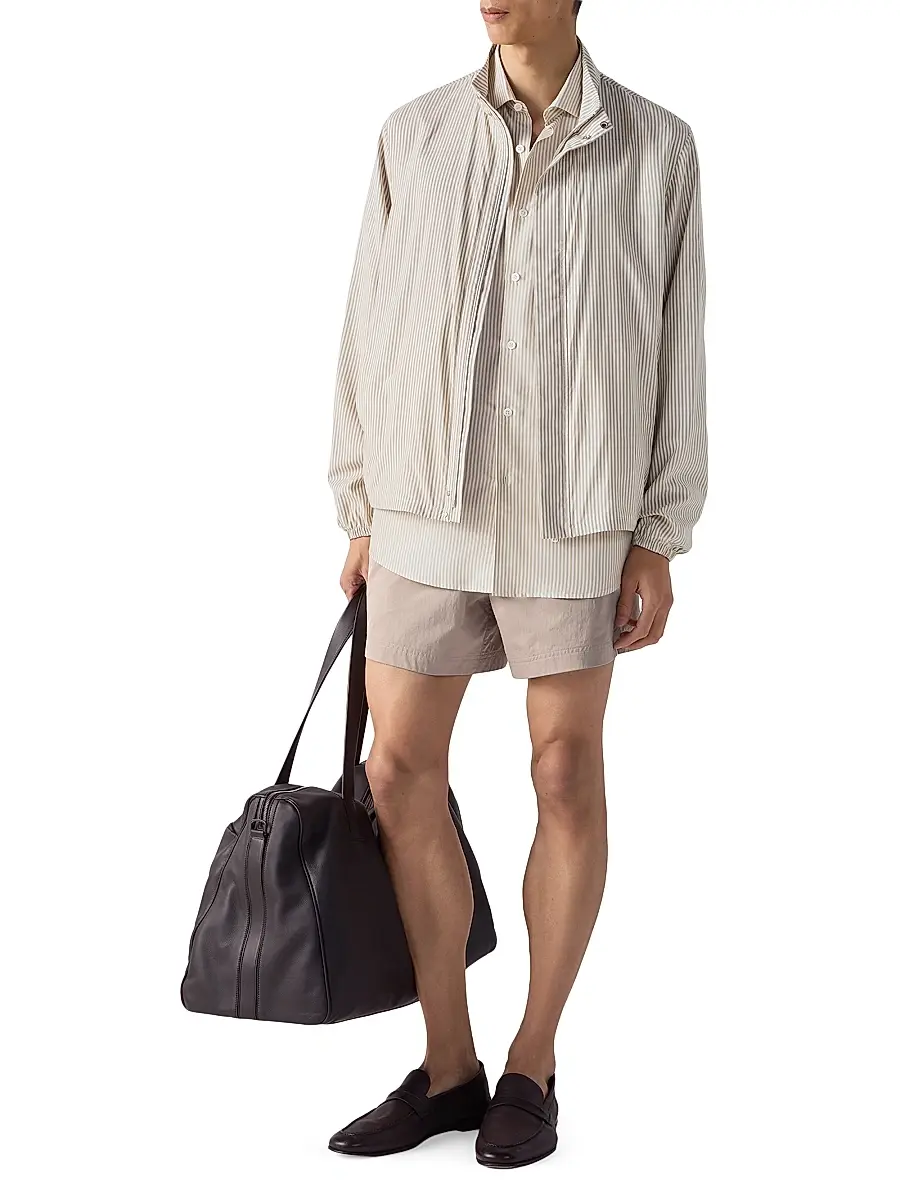 Zegna Men's Silk Blouson Jacket | Thumbnail 6 Zegna Men's Silk Blouson Jacket | Thumbnail 6
