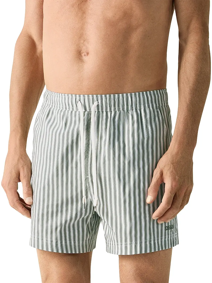 Zegna Men's Striped Swim Trunks | Thumbnail 2