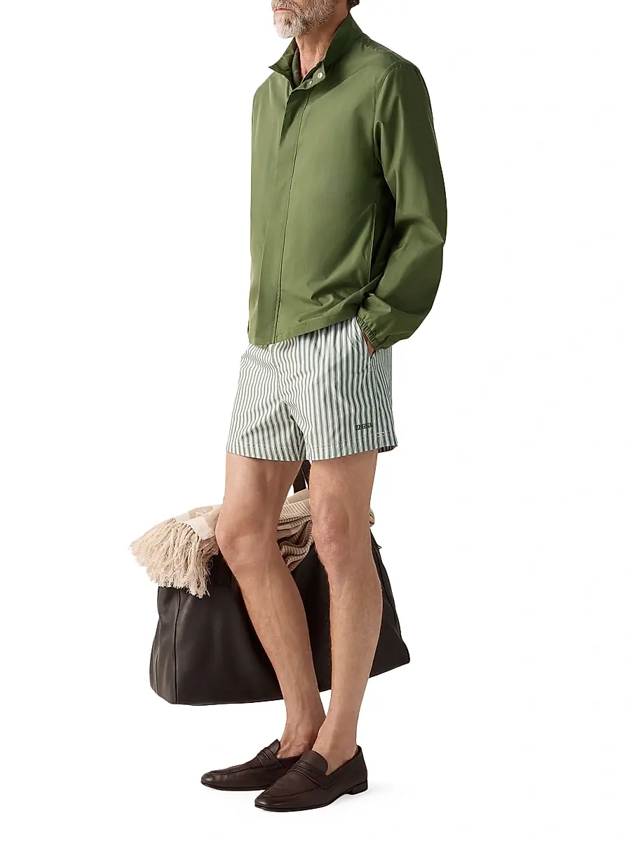 Zegna Men's Striped Swim Trunks | Thumbnail 4