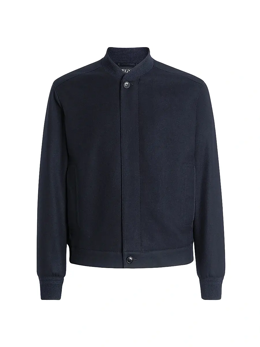 Zegna Men's Oasi Cashmere Elements Blouson Jacket - Navy Blue - Size 44 | Image 1 Zegna Men's Oasi Cashmere Elements Blouson Jacket - Navy Blue - Size 44 | Image 1
