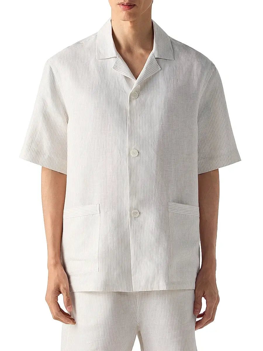 Zegna Men's Oasi Lino Pajamas | Thumbnail 2 Zegna Men's Oasi Lino Pajamas | Thumbnail 2