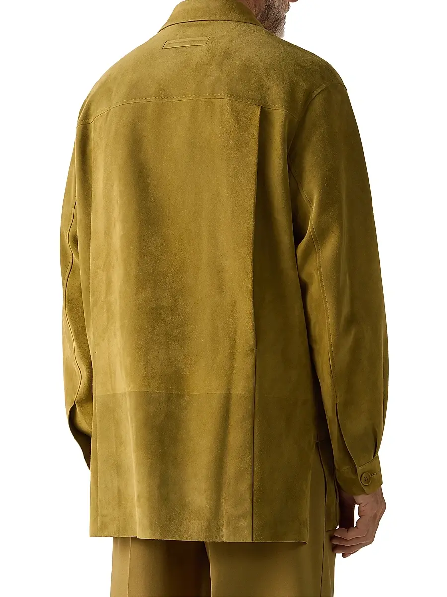 Zegna Men's Leather Overshirt | Thumbnail 3 Zegna Men's Leather Overshirt | Thumbnail 3