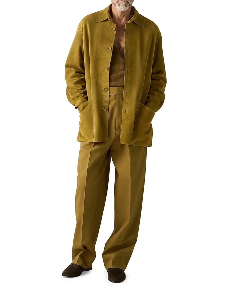Zegna Men's Leather Overshirt | Thumbnail 6 Zegna Men's Leather Overshirt | Thumbnail 6
