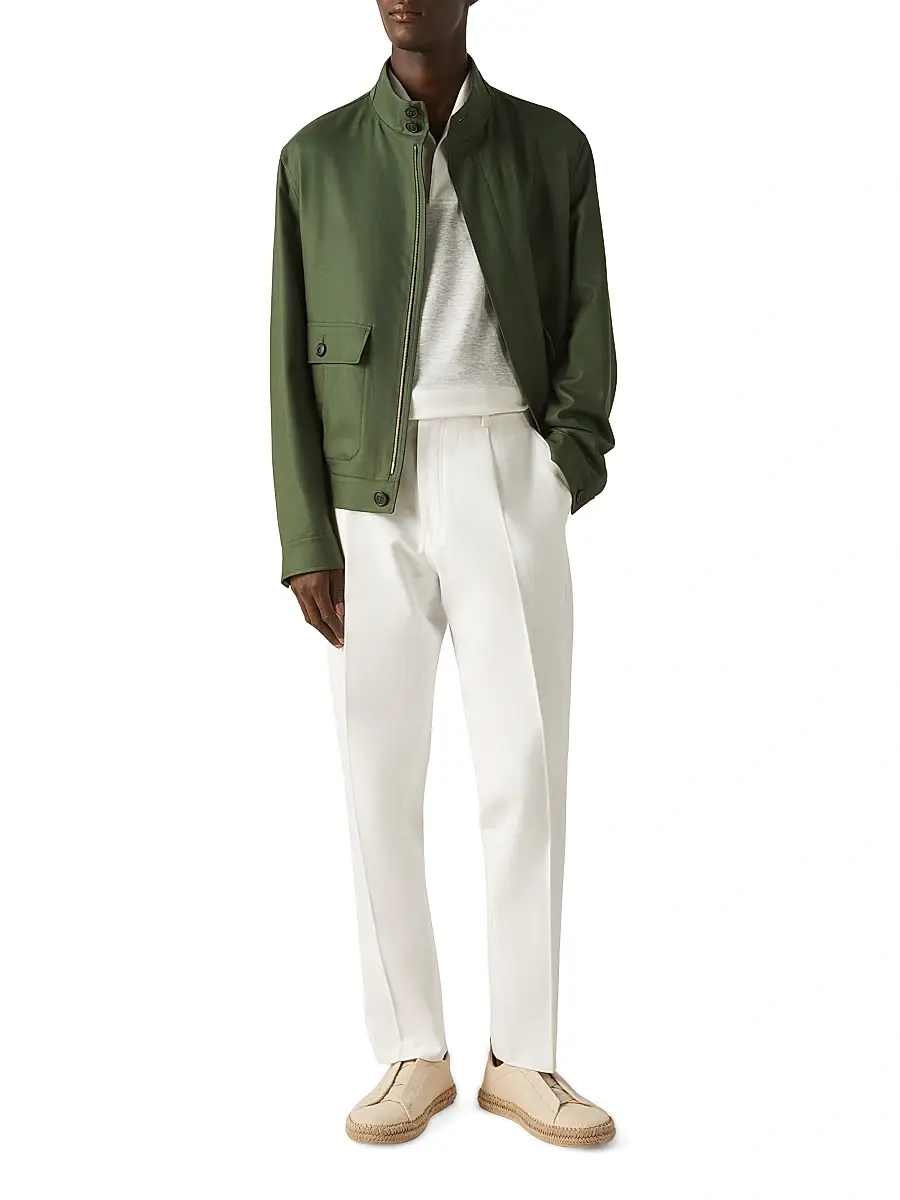 Zegna Men's Oasi Lino Polo Shirt | Thumbnail 5 Zegna Men's Oasi Lino Polo Shirt | Thumbnail 5