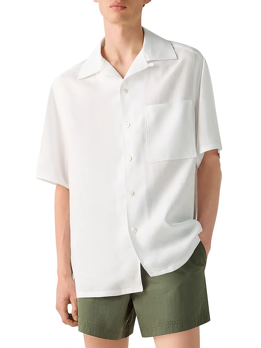 Zegna Men's Oasi Lino Shirt | Thumbnail 2 Zegna Men's Oasi Lino Shirt | Thumbnail 2