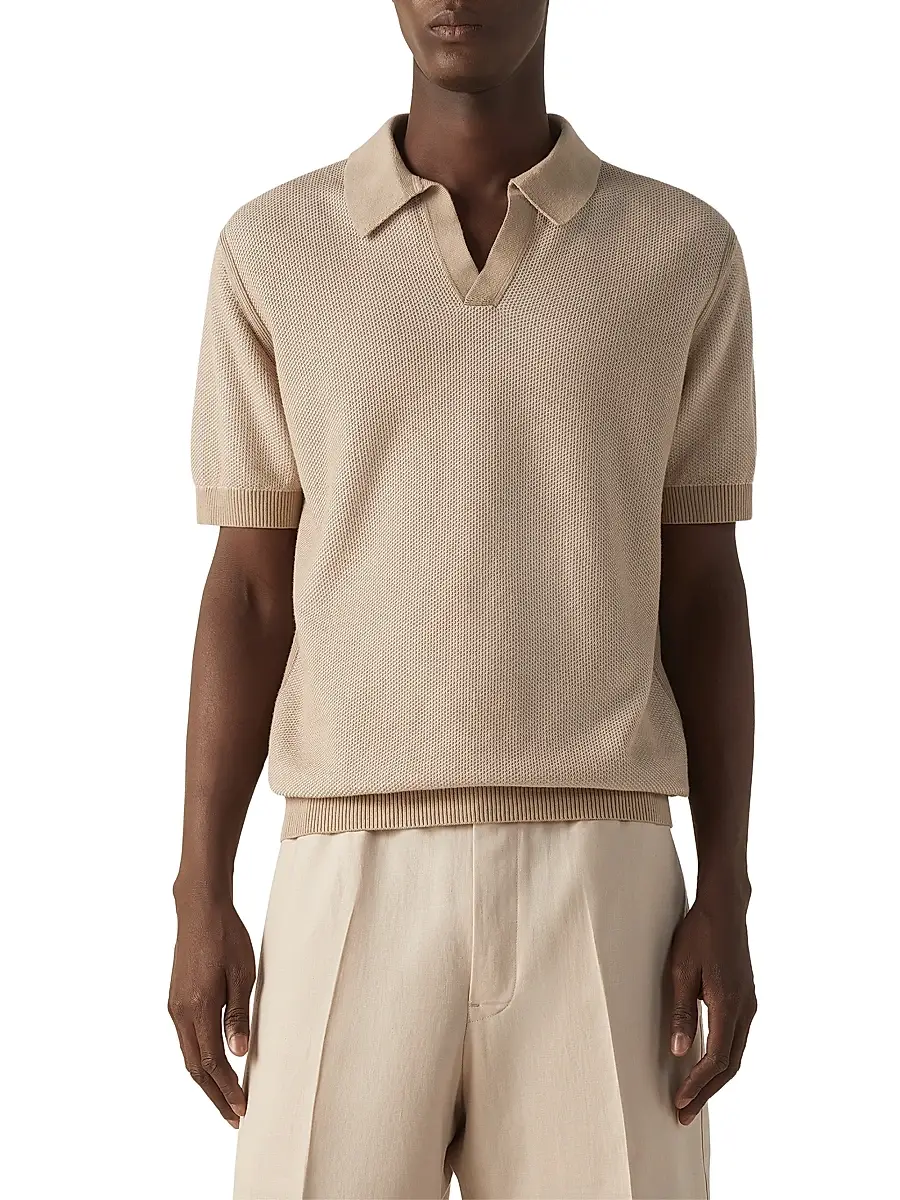 Zegna Men's Cotton Polo Shirt | Thumbnail 2 Zegna Men's Cotton Polo Shirt | Thumbnail 2