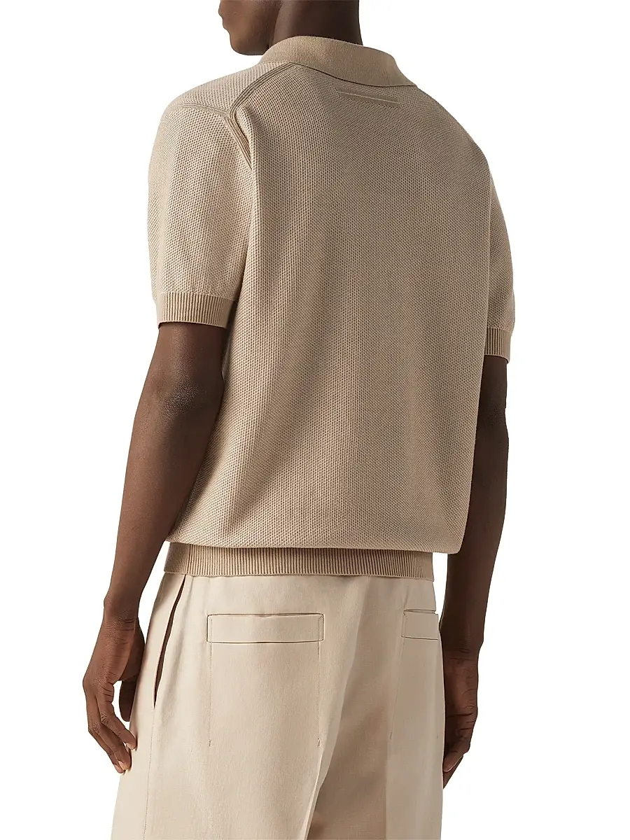 Zegna Men's Cotton Polo Shirt | Thumbnail 3 Zegna Men's Cotton Polo Shirt | Thumbnail 3