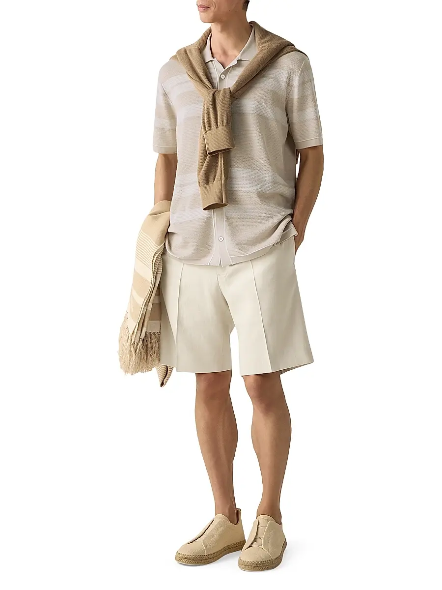 Zegna Men's Cotton and Silk Shirt | Thumbnail 5 Zegna Men's Cotton and Silk Shirt | Thumbnail 5