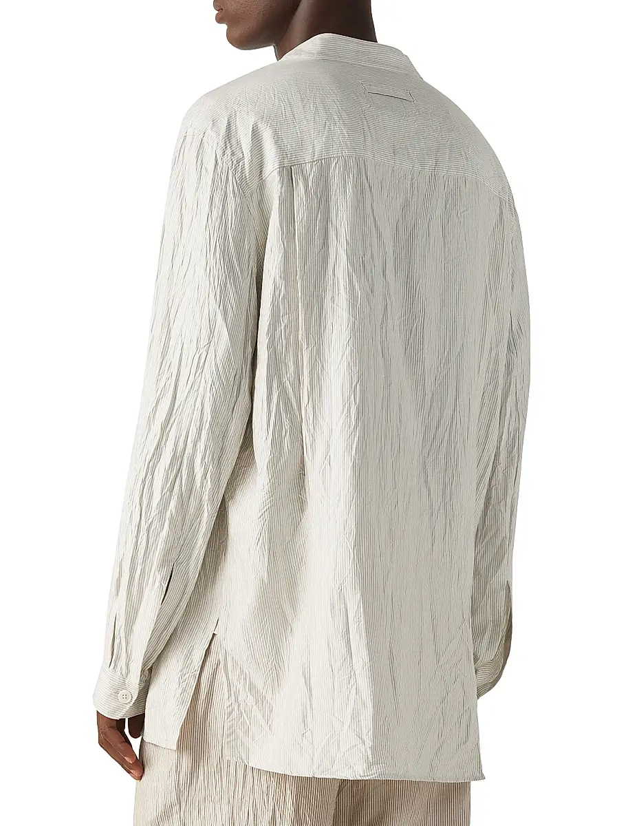 Zegna Men's Striped Silk Shirt | Thumbnail 3 Zegna Men's Striped Silk Shirt | Thumbnail 3