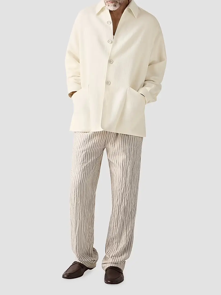 Zegna Men's Wool and Linen Overshirt | Thumbnail 2 Zegna Men's Wool and Linen Overshirt | Thumbnail 2