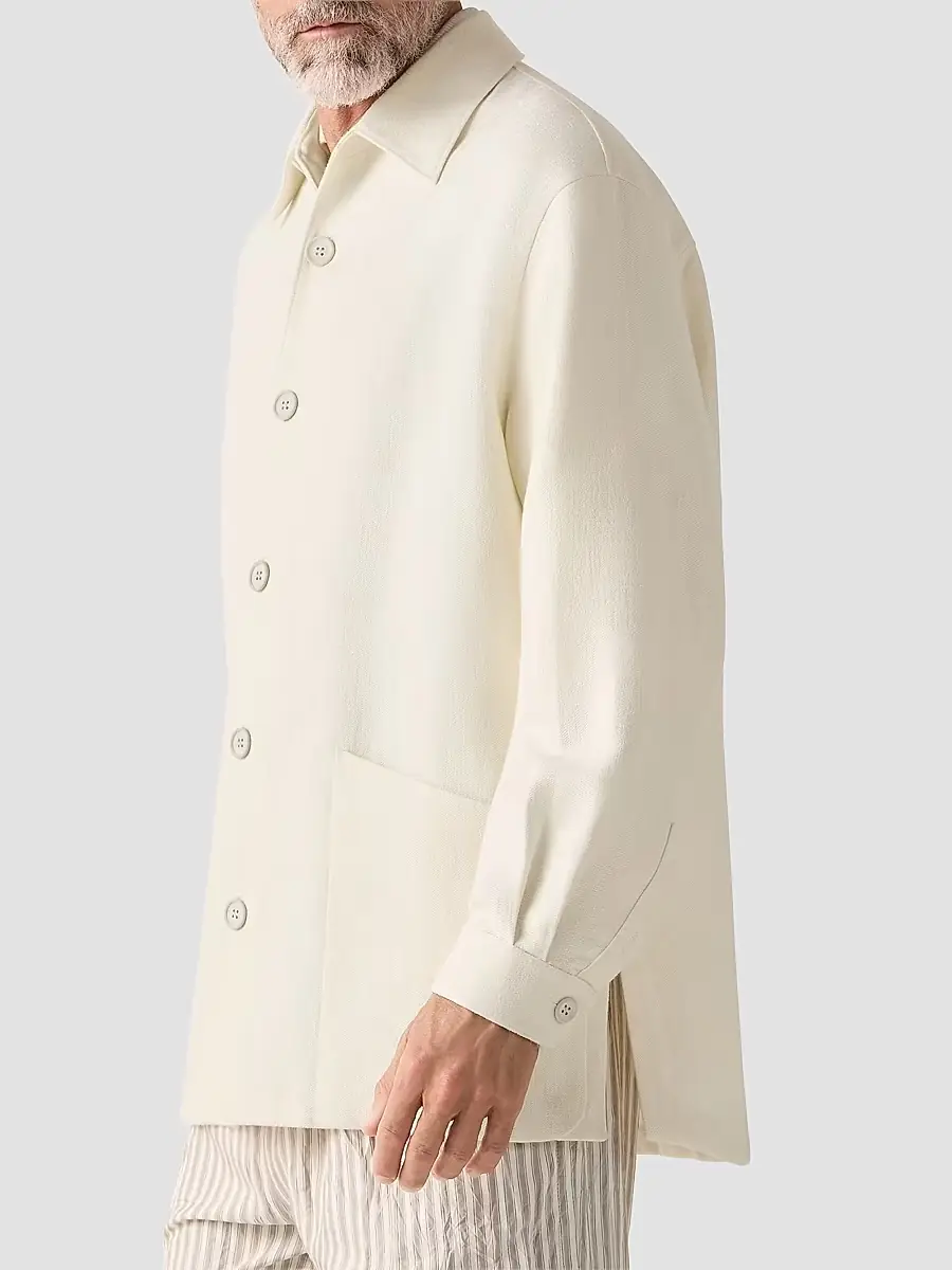 Zegna Men's Wool and Linen Overshirt | Thumbnail 3 Zegna Men's Wool and Linen Overshirt | Thumbnail 3