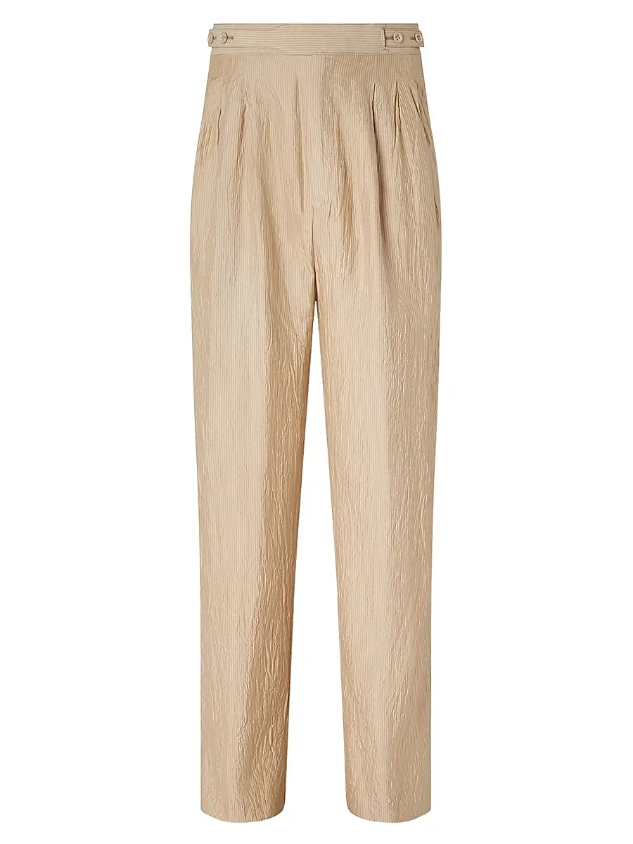 Zegna Men's Silk Pants - Beige Brown - Size 40 | Image 1 Zegna Men's Silk Pants - Beige Brown - Size 40 | Image 1