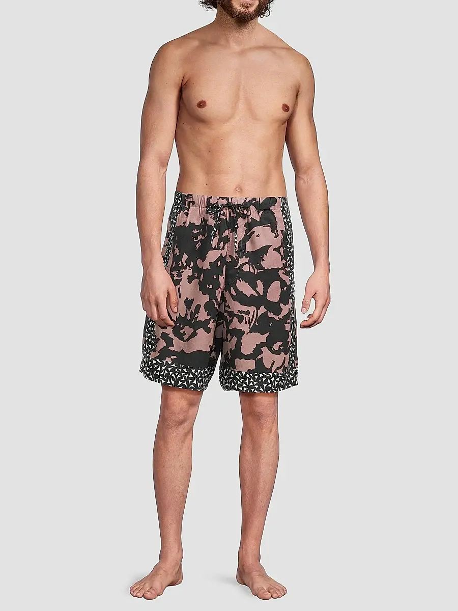 Dries Van Noten Men's Two-Tone Abstract Print Swim Shorts | Thumbnail 2 Dries Van Noten Men's Two-Tone Abstract Print Swim Shorts | Thumbnail 2