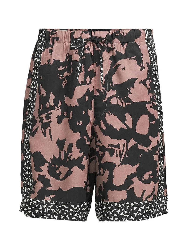 Men's Two-Tone Abstract Print Swim Shorts
