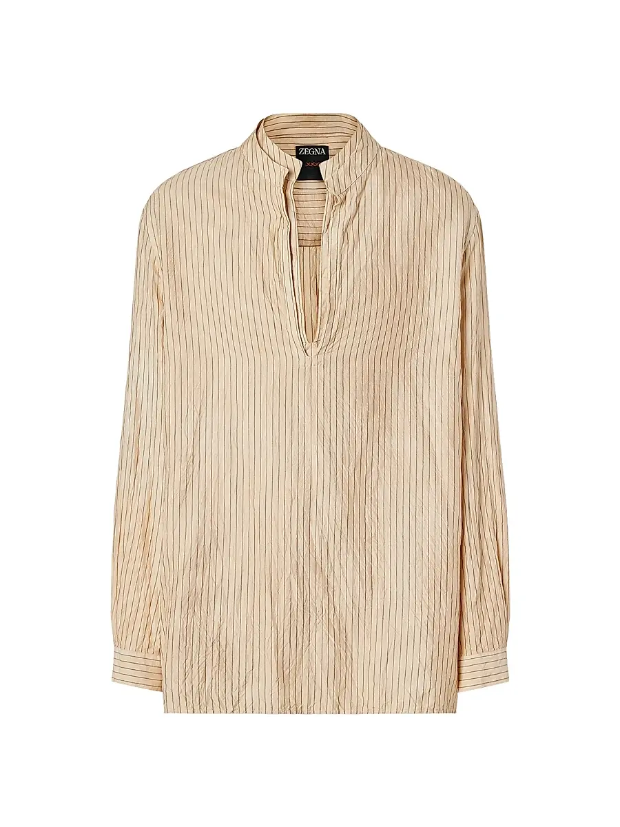 Men's Striped Silk Shirt Men's Striped Silk Shirt
