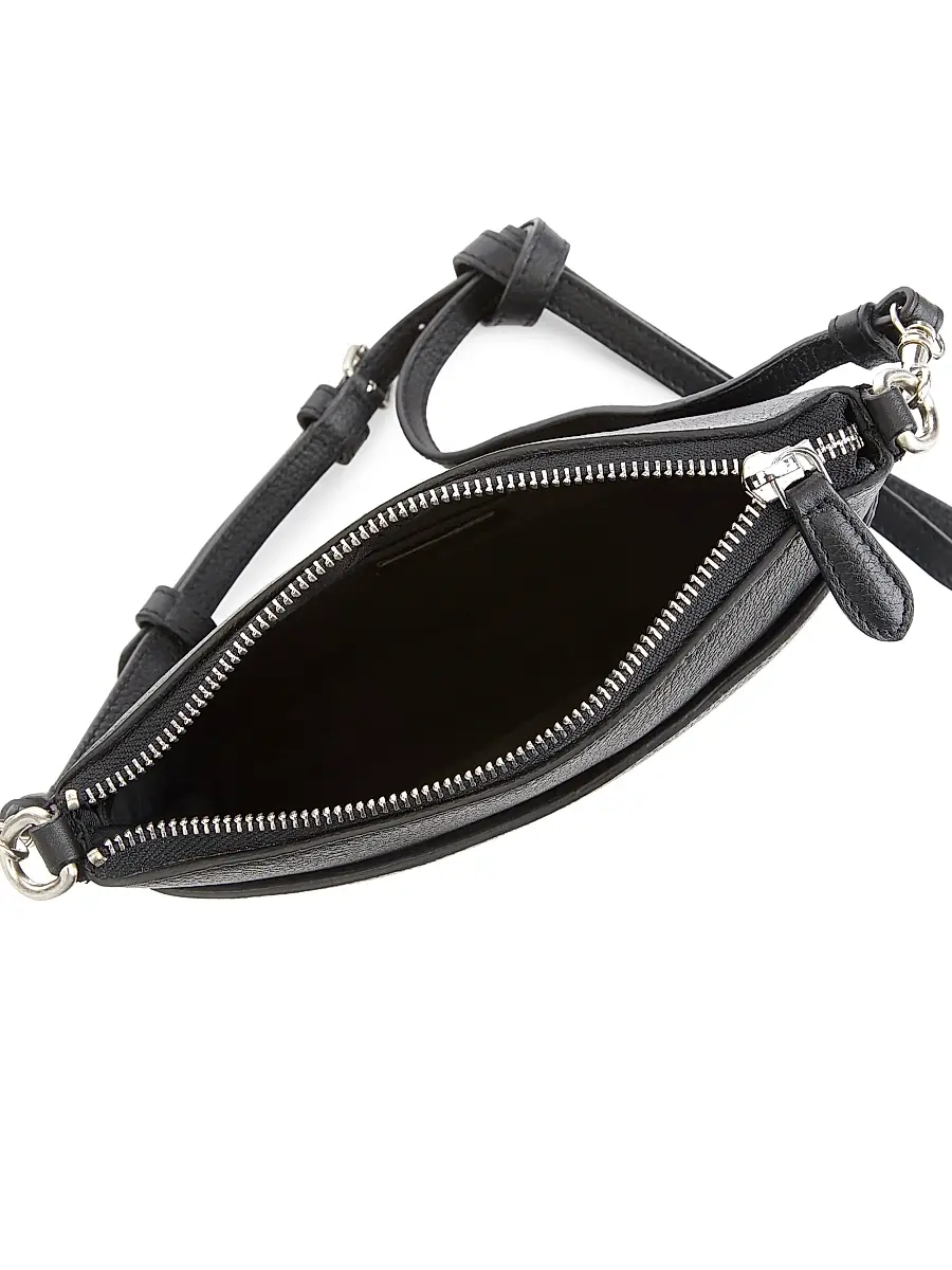 Royce New York Women's Pebble Grain Crossbody Bag - Black | Thumbnail 2 Royce New York Women's Pebble Grain Crossbody Bag - Black | Thumbnail 2