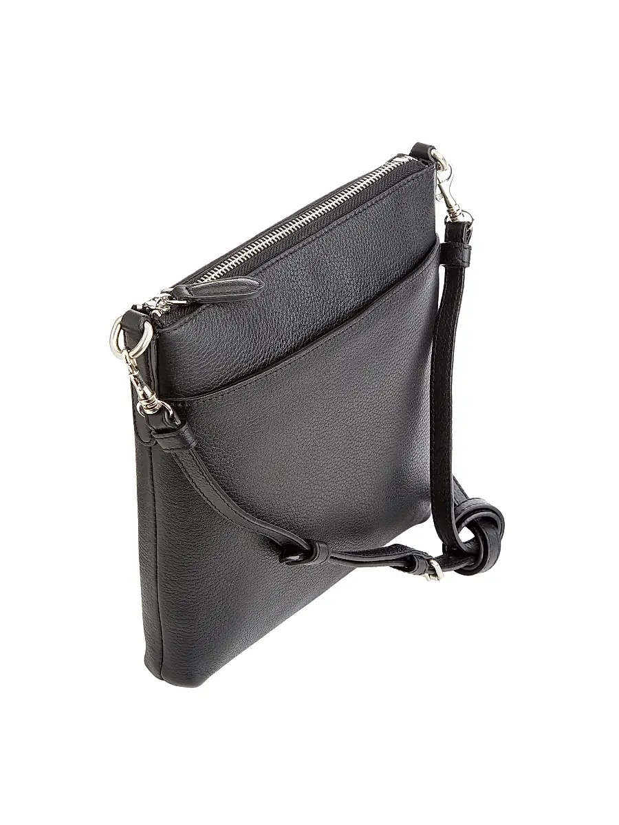Royce New York Women's Pebble Grain Crossbody Bag - Black | Thumbnail 3 Royce New York Women's Pebble Grain Crossbody Bag - Black | Thumbnail 3
