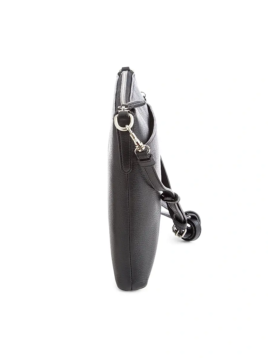 Royce New York Women's Pebble Grain Crossbody Bag - Black | Thumbnail 4 Royce New York Women's Pebble Grain Crossbody Bag - Black | Thumbnail 4