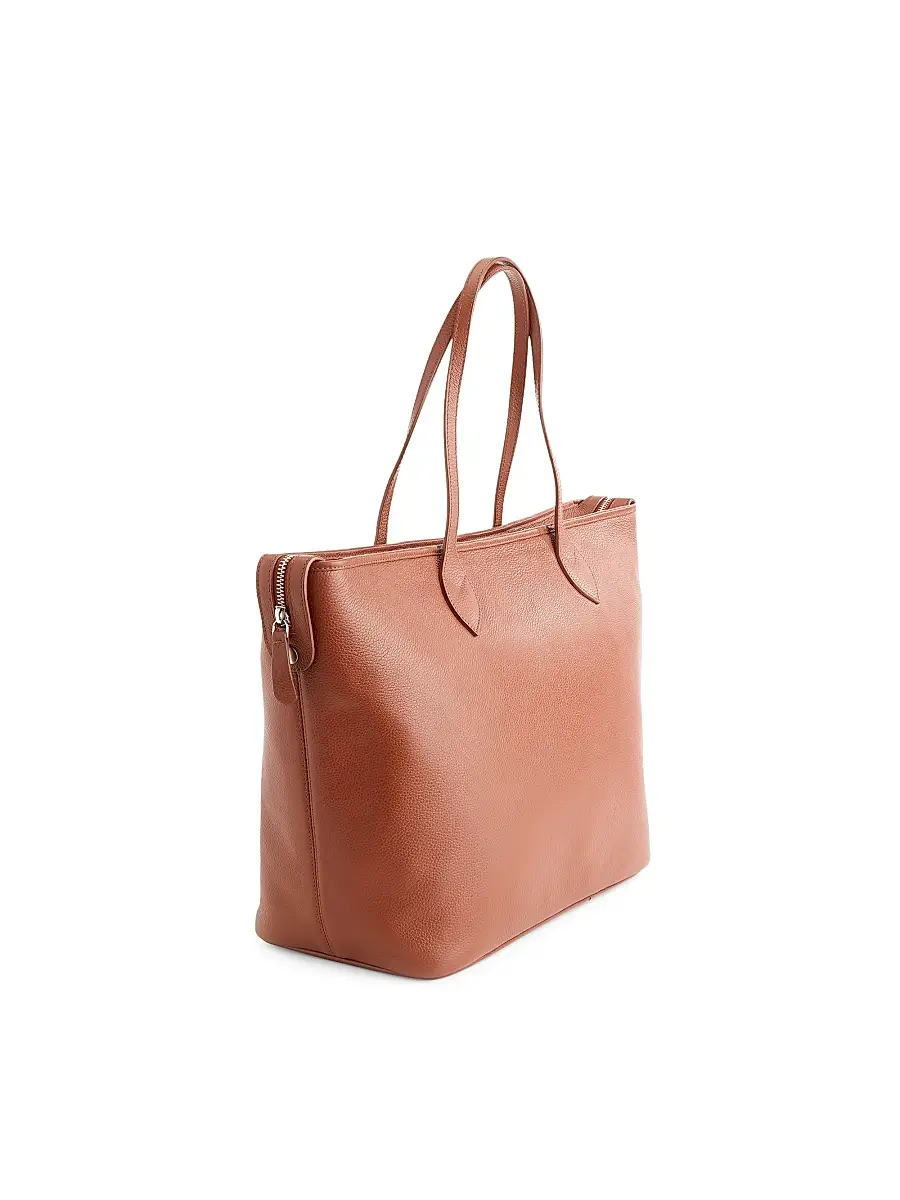 Royce New York Women's Pebble Grain Wide Tote Bag | Thumbnail 2 Royce New York Women's Pebble Grain Wide Tote Bag | Thumbnail 2