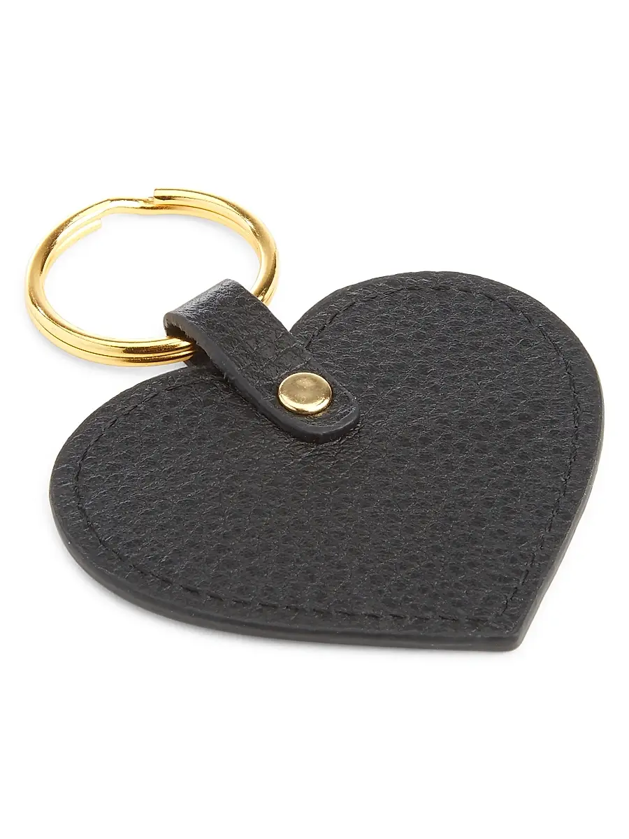 Royce New York Unisex Heart-Shaped Leather Key Chain | Thumbnail 2