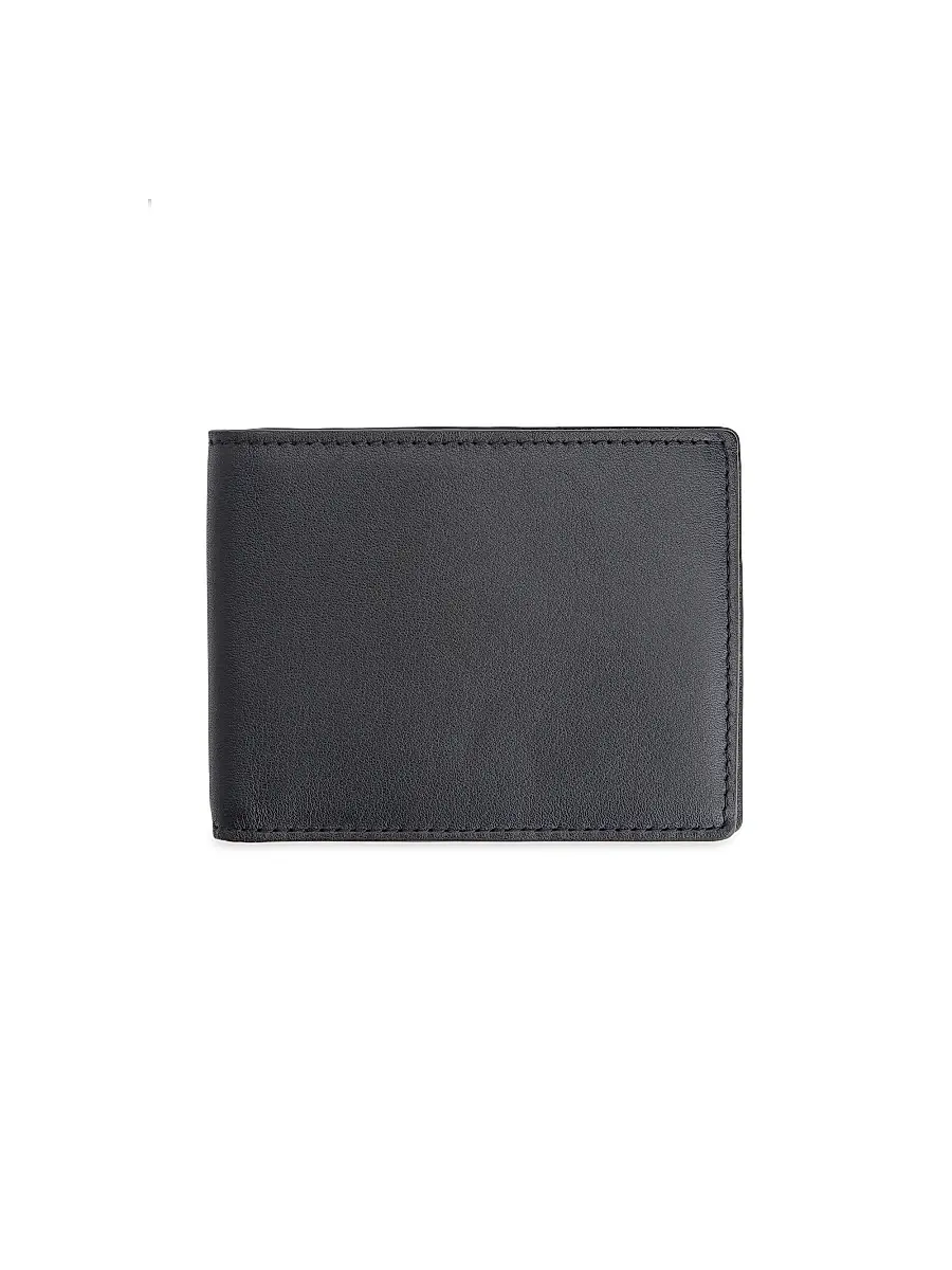 Royce New York Men's RFID-Blocking Slim Bi-Fold Leather Wallet - Black | Image 1 Royce New York Men's RFID-Blocking Slim Bi-Fold Leather Wallet - Black | Image 1