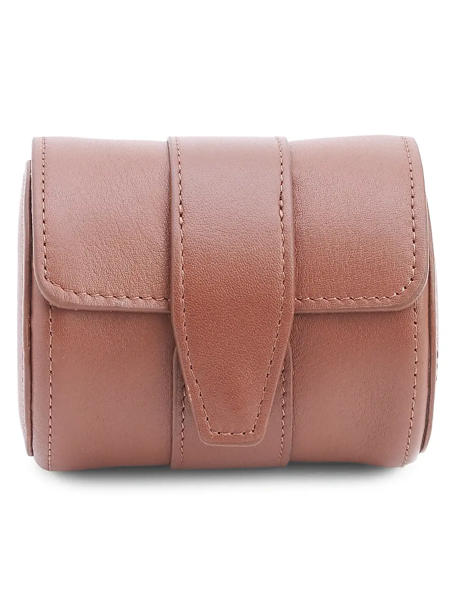 Royce New York Women's Single Leather Travel Watch Roll - Tan | Image 1 Royce New York Women's Single Leather Travel Watch Roll - Tan | Image 1