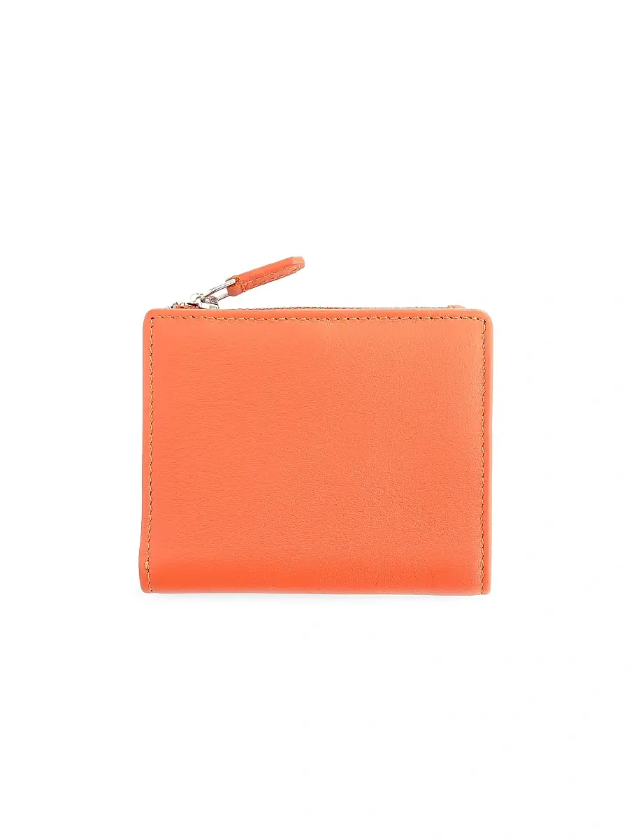 Royce New York Women's Compact Leather Wallet - Orange Navy Blue | Image 1 Royce New York Women's Compact Leather Wallet - Orange Navy Blue | Image 1