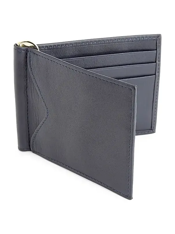 Men's RFID-Blocking Leather Money Clip Wallet Men's RFID-Blocking Leather Money Clip Wallet