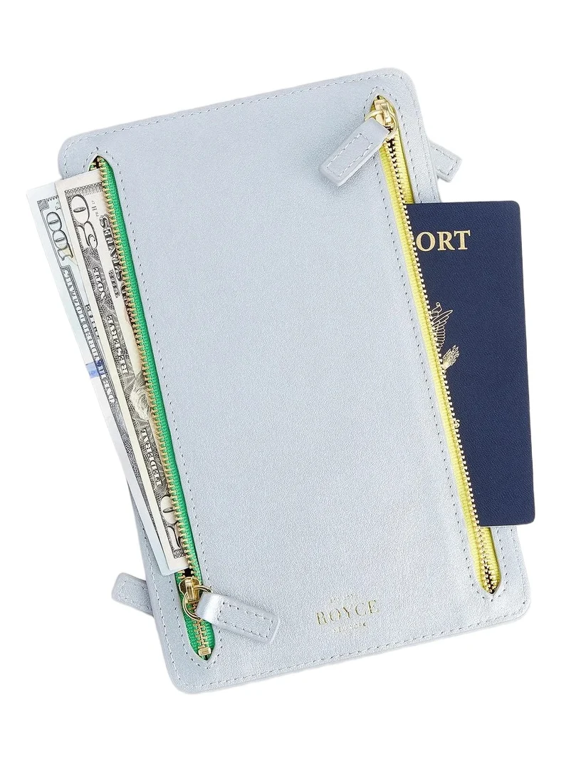 Royce New York Women's RFID-Blocking 4-Zip Leather Travel Organizer
