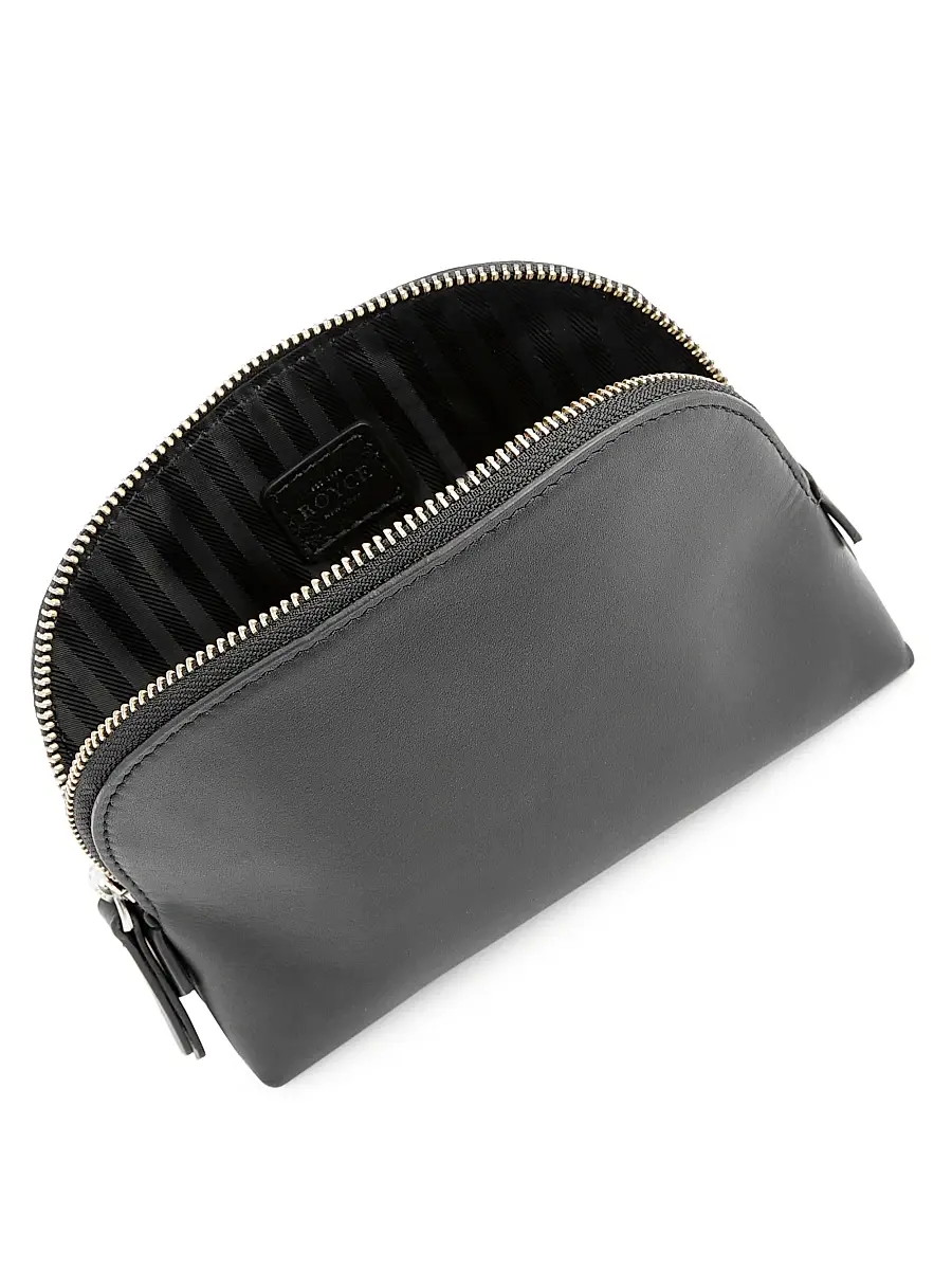 Royce New York Women's Compact Leather Cosmetic Bag | Thumbnail 2