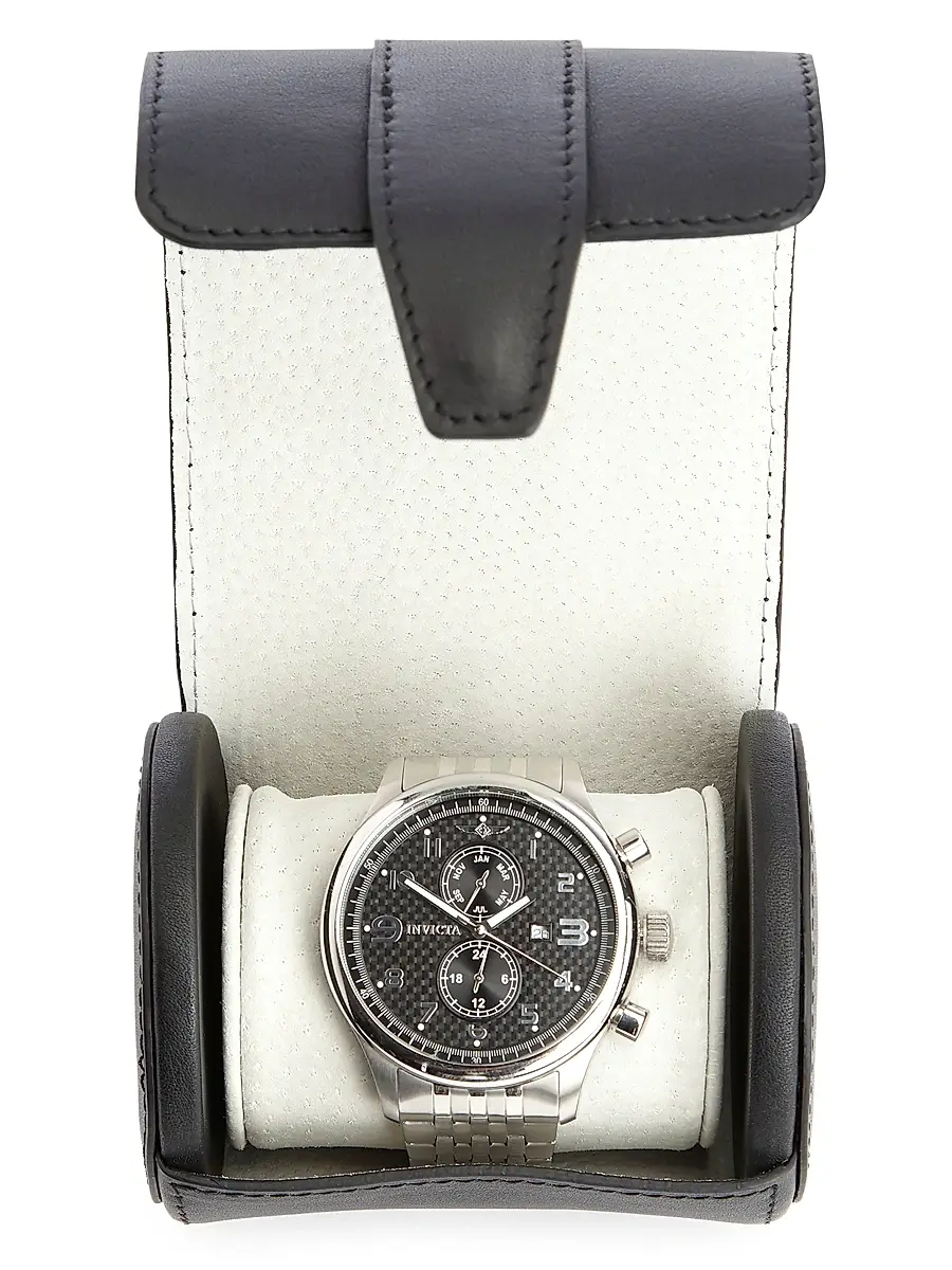 Royce New York Women's Single Leather Travel Watch Roll | Thumbnail 3 Royce New York Women's Single Leather Travel Watch Roll | Thumbnail 3