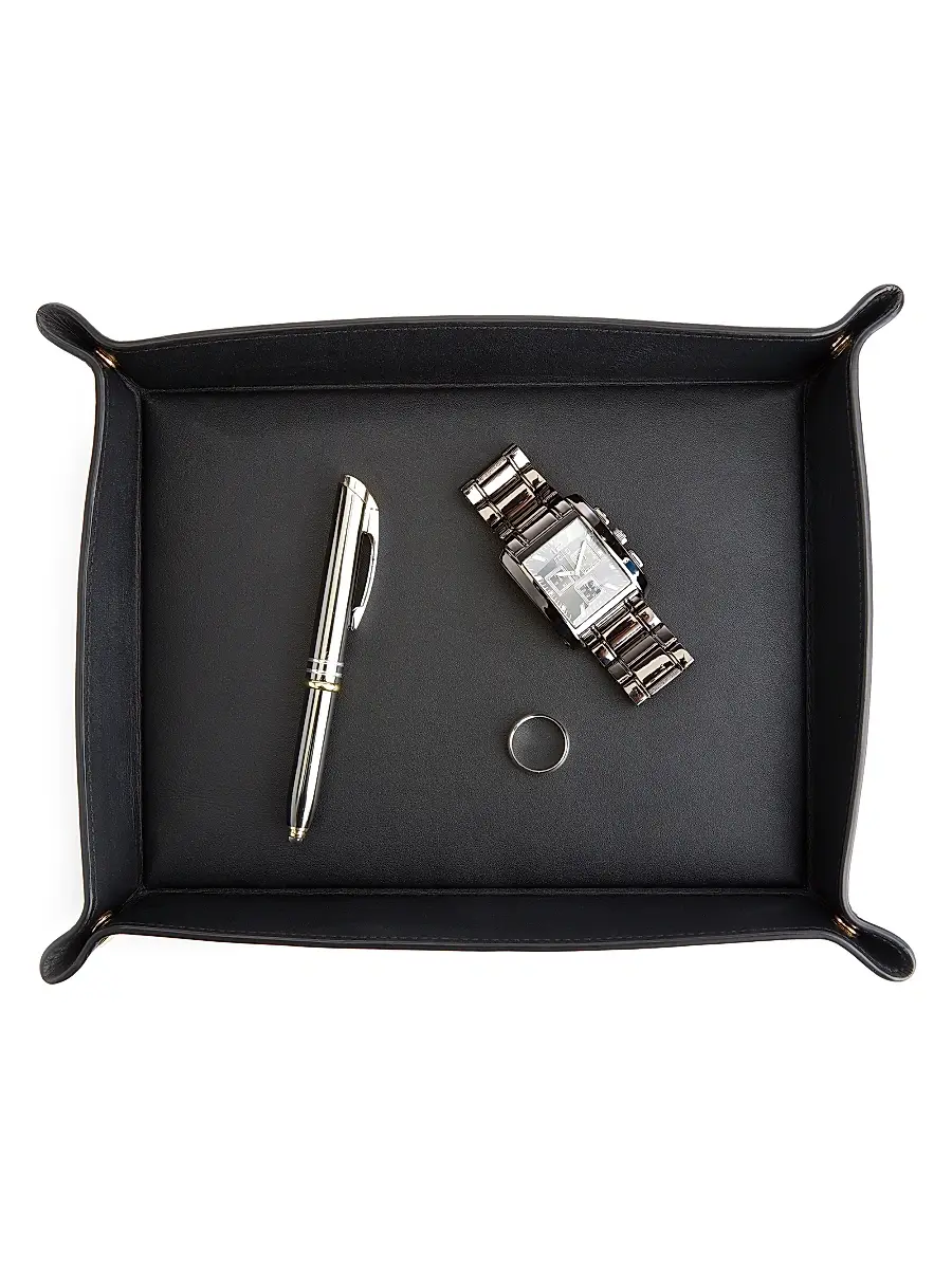Royce New York Large Leather Catchall Valet Tray | Thumbnail 2 Royce New York Large Leather Catchall Valet Tray | Thumbnail 2