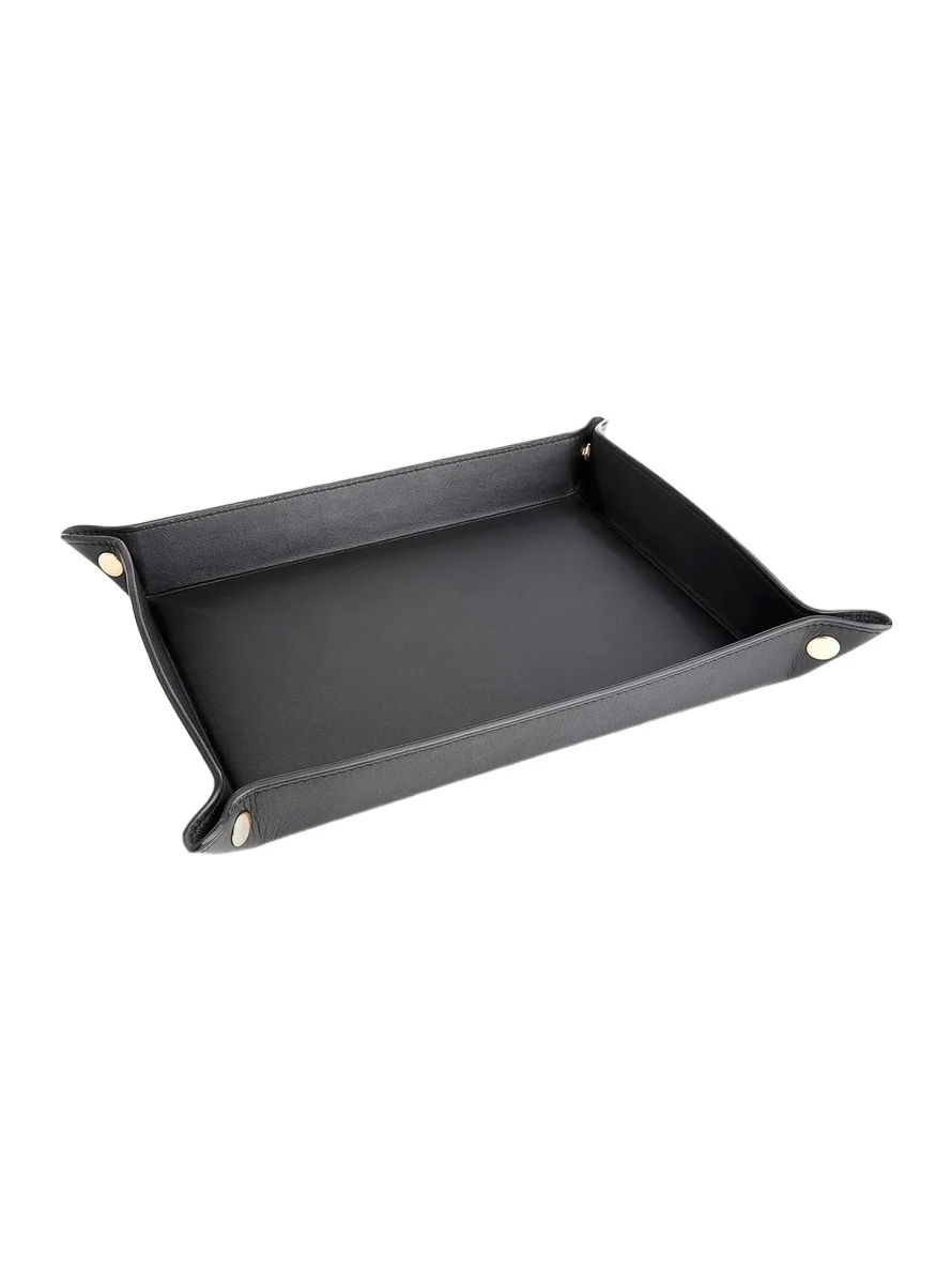 Royce New York Large Leather Catchall Valet Tray