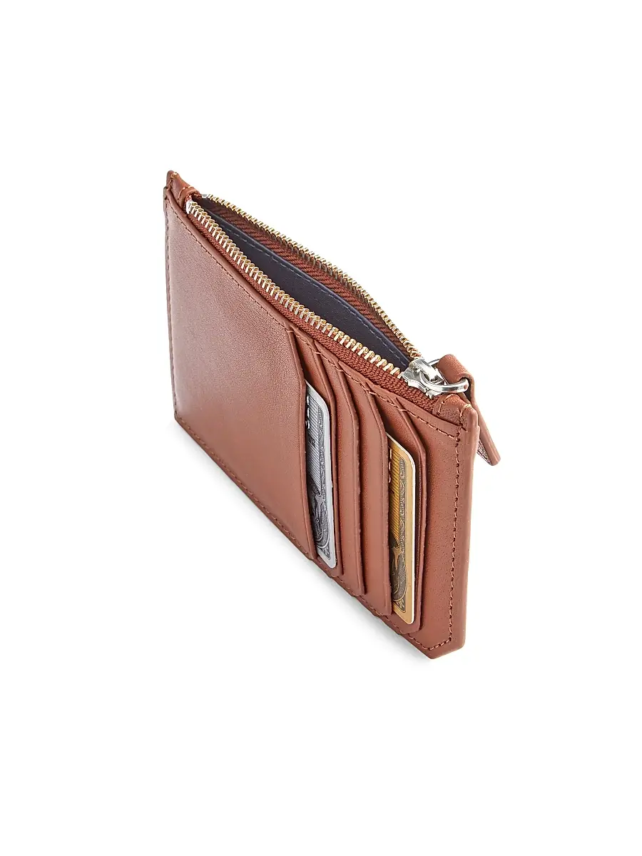 Royce New York Women's Zip Leather Card Wallet | Thumbnail 2 Royce New York Women's Zip Leather Card Wallet | Thumbnail 2