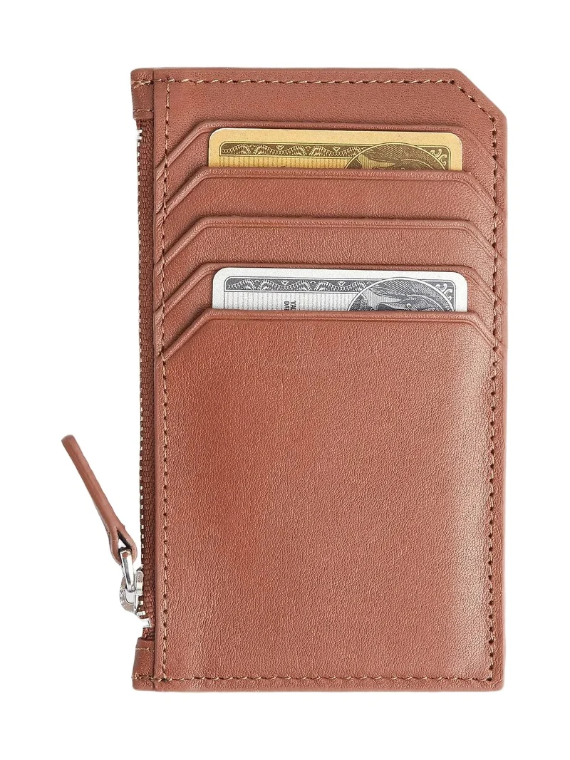 Royce New York Women's ​Zip Leather Card Wallet