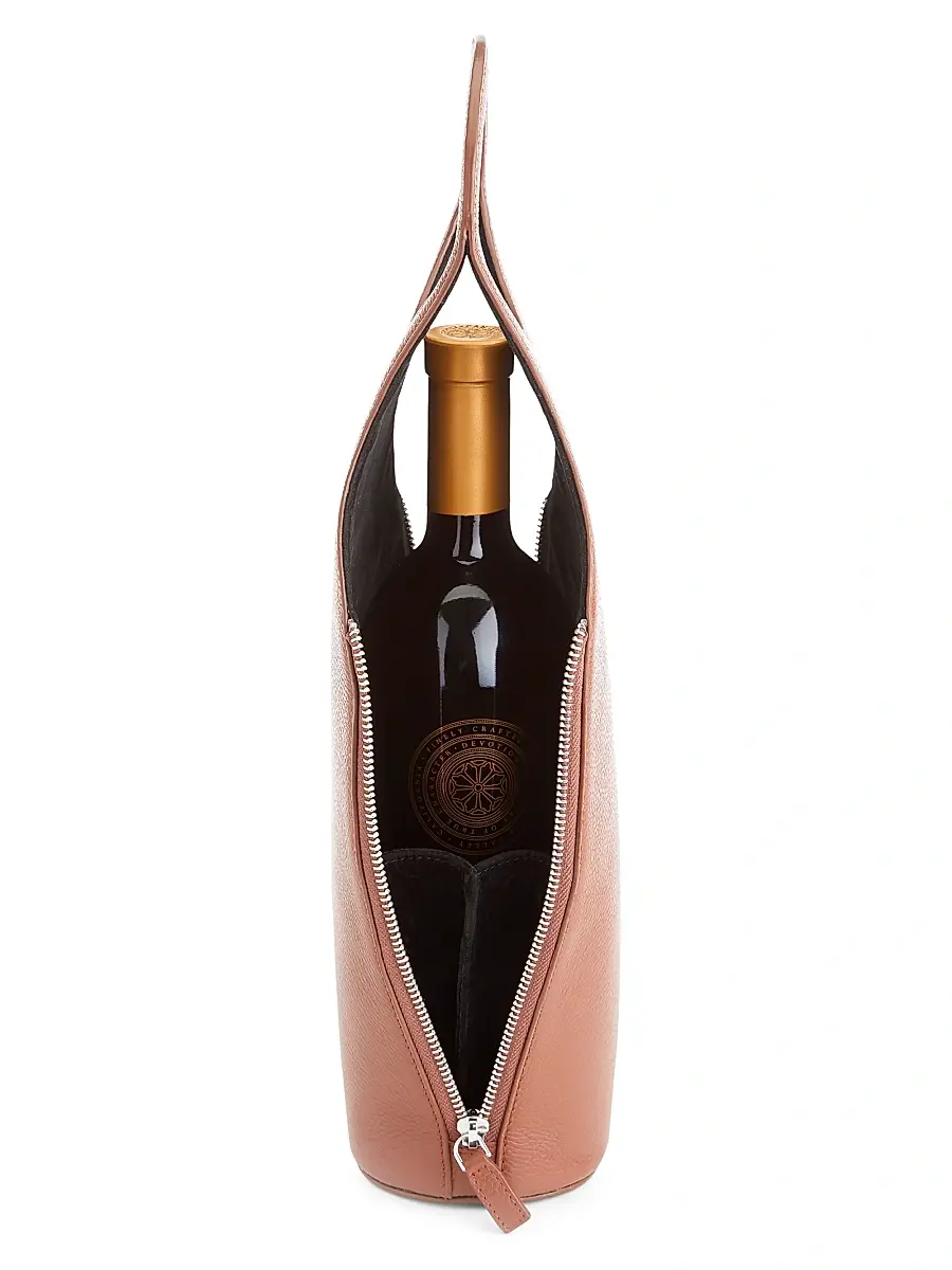Royce New York Leather Wine & Champagne Carrying Case | Thumbnail 3