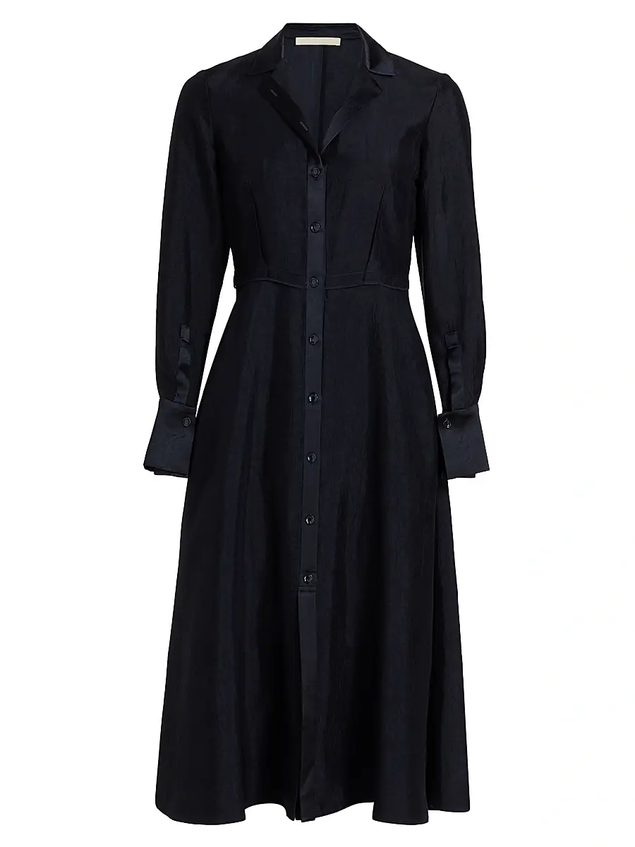 Jason Wu Collection Women's Washed Twill Midi-Shirtdress - Ultra Navy - Size 14 | Image 1 Jason Wu Collection Women's Washed Twill Midi-Shirtdress - Ultra Navy - Size 14 | Image 1