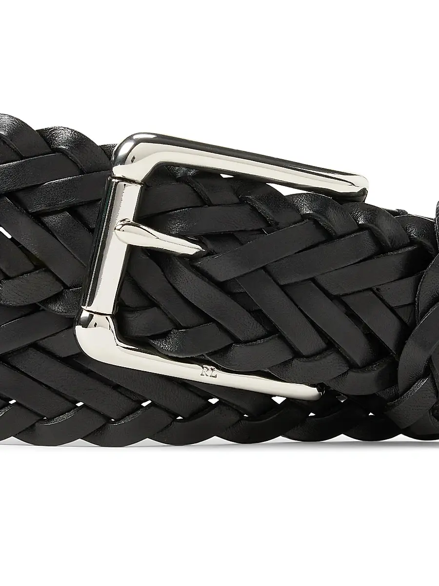 Ralph Lauren Purple Label Men's Braided Vachetta Leather Belt | Thumbnail 2 Ralph Lauren Purple Label Men's Braided Vachetta Leather Belt | Thumbnail 2