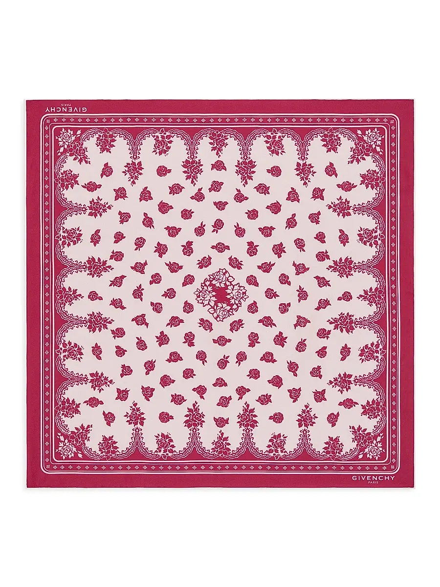 Givenchy Women's Bandana in Cotton and Silk - Lipstick Pink | Image 1 Givenchy Women's Bandana in Cotton and Silk - Lipstick Pink | Image 1