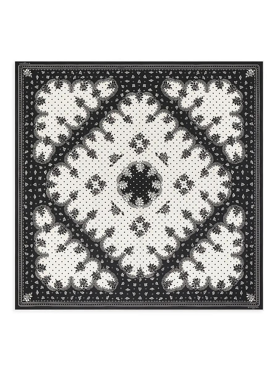 Givenchy Women's Large Bandana in Cotton and Silk - Black | Image 1 Givenchy Women's Large Bandana in Cotton and Silk - Black | Image 1